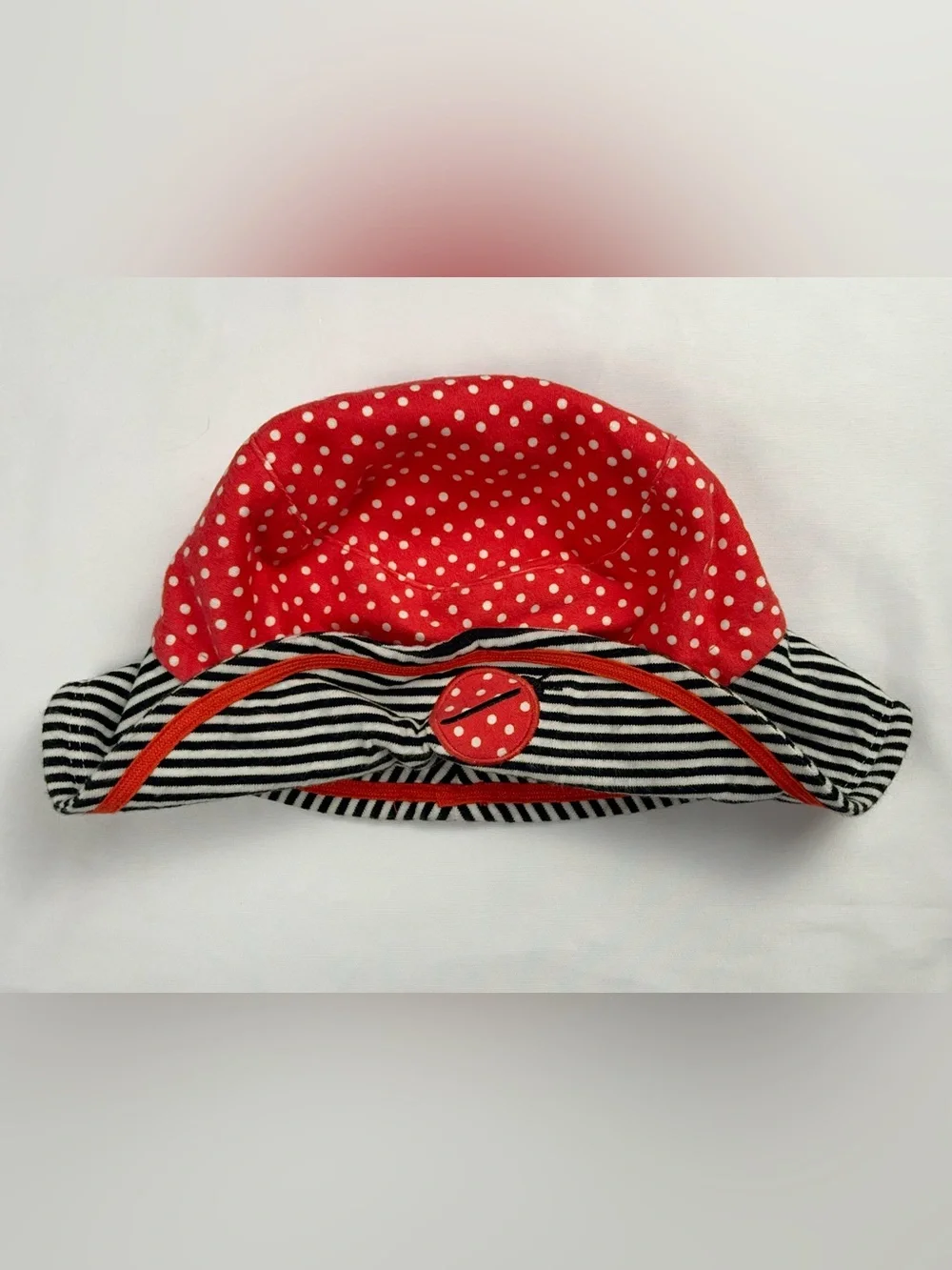 Gymboree 2011 Ladybug Red Polka Dot Rainbow Tag Vintage Sun Hat S/M